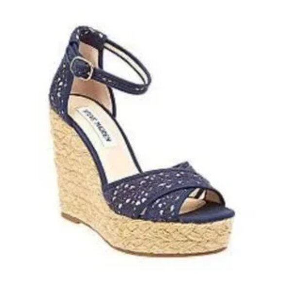 Steve Madden Shoes - STEVE MADDEN "Marrvil" wedges blue with braid wedge
